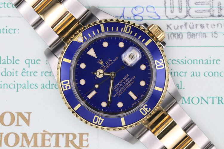 Rolex Submariner Date 16613 Blue Tritium Light Cream Indexes _ Full Set From 01/1989 _ Top
