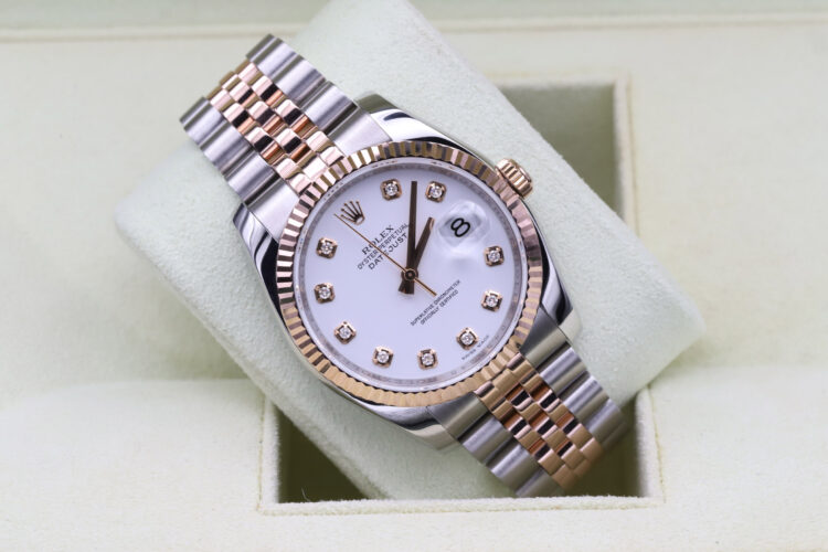 Rolex Datejust 36 116231 White Porcelain Diamonds Superjubileè _ Full Set From 8/2007 _ Like New