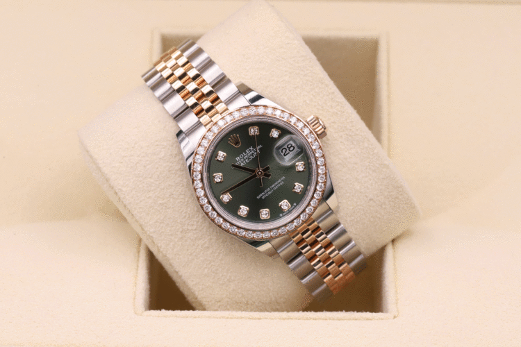 Rolex Lady-Datejust 28 279381rbr Green Diamonds Factory Bezel _ Full Set From 08/2022 _ Never Worn